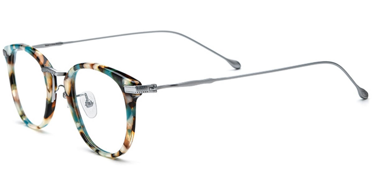 Acetate Titanium Oval Frame F7023
