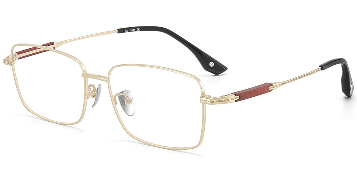 Acetate Titanium Rectangle Frame F9446