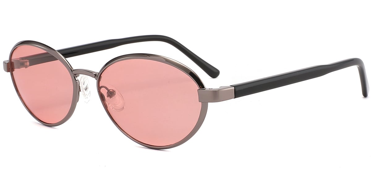 Acetate Metal Oval Sunglasses SG9366