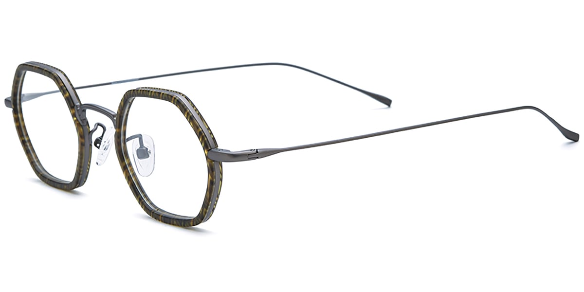 Acetate Titanium Geometric Frame F7721