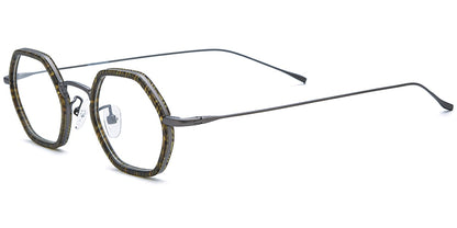 Acetate Titanium Geometric Frame F7721