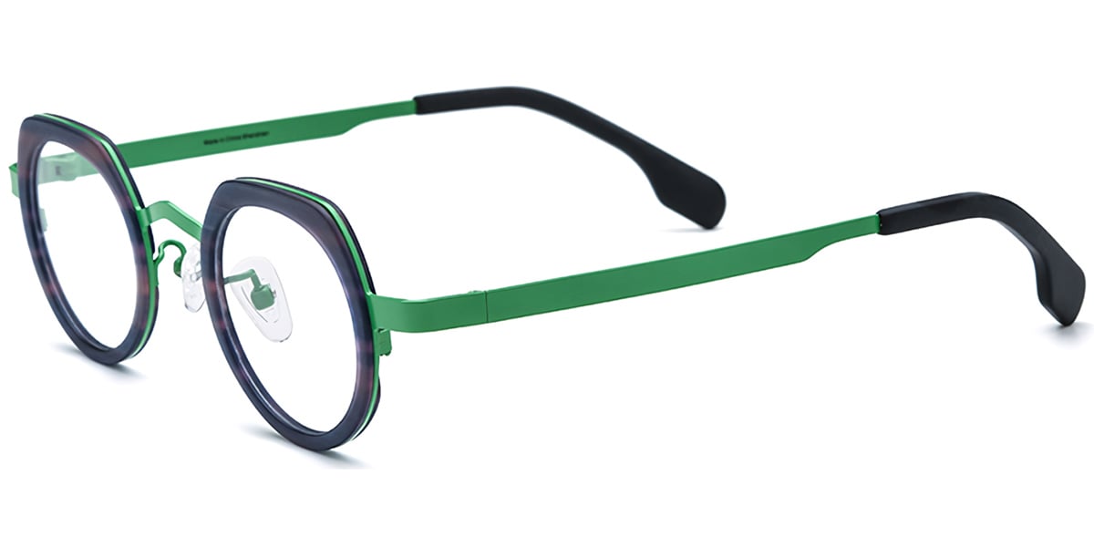 Acetate Metal Oval Frame F7323