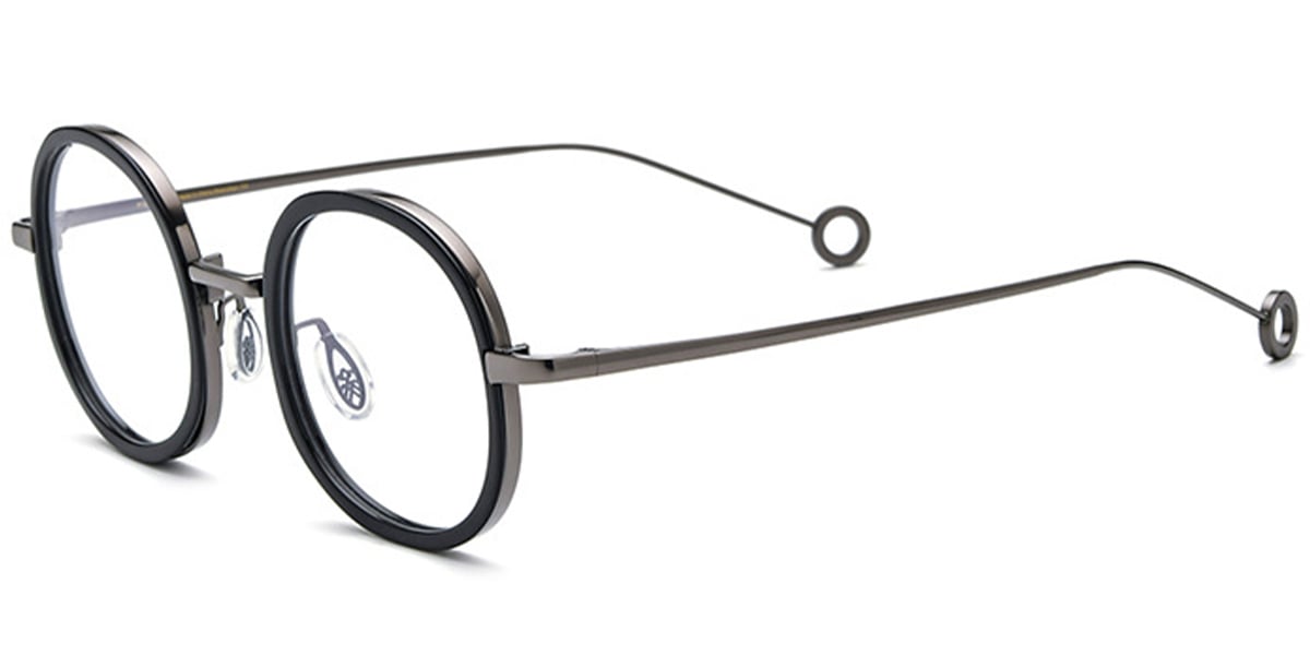 Acetate Titanium Round Frame F6081