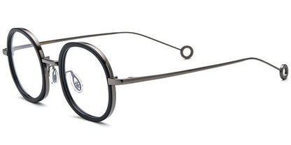 Acetate Titanium Round Frame F6081