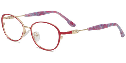 Acetate Metal Oval Frame F8860