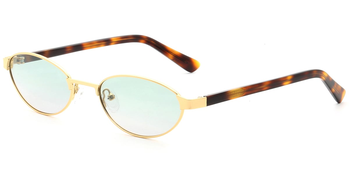 Acetate Metal Oval Sunglasses SG9349