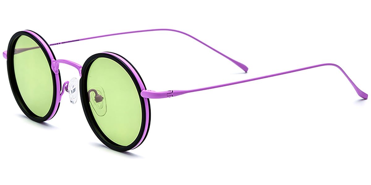 Acetate Titanium Round Sunglasses SG7179