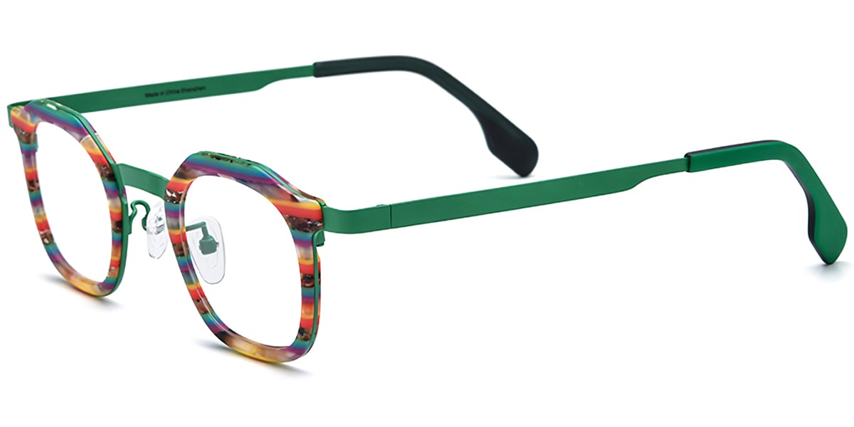 Acetate Titanium Square Frame F7575