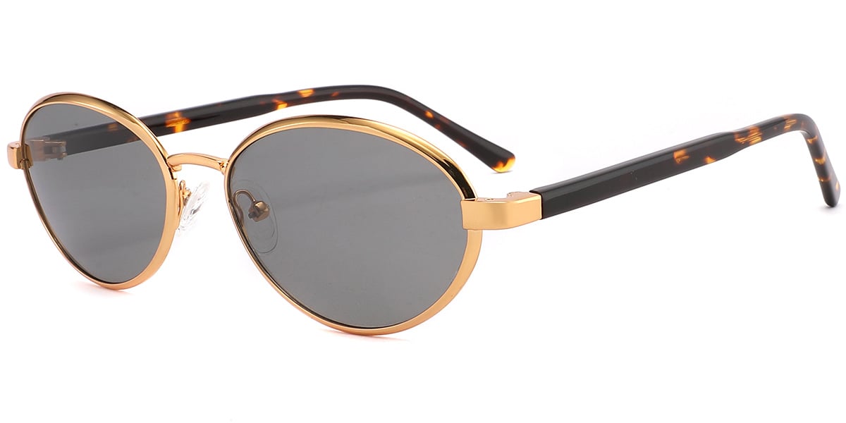 Acetate Metal Oval Sunglasses SG9366