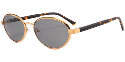 Acetate Metal Oval Sunglasses SG9366