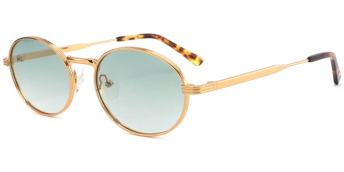 Acetate Metal Oval Sunglasses SG9362