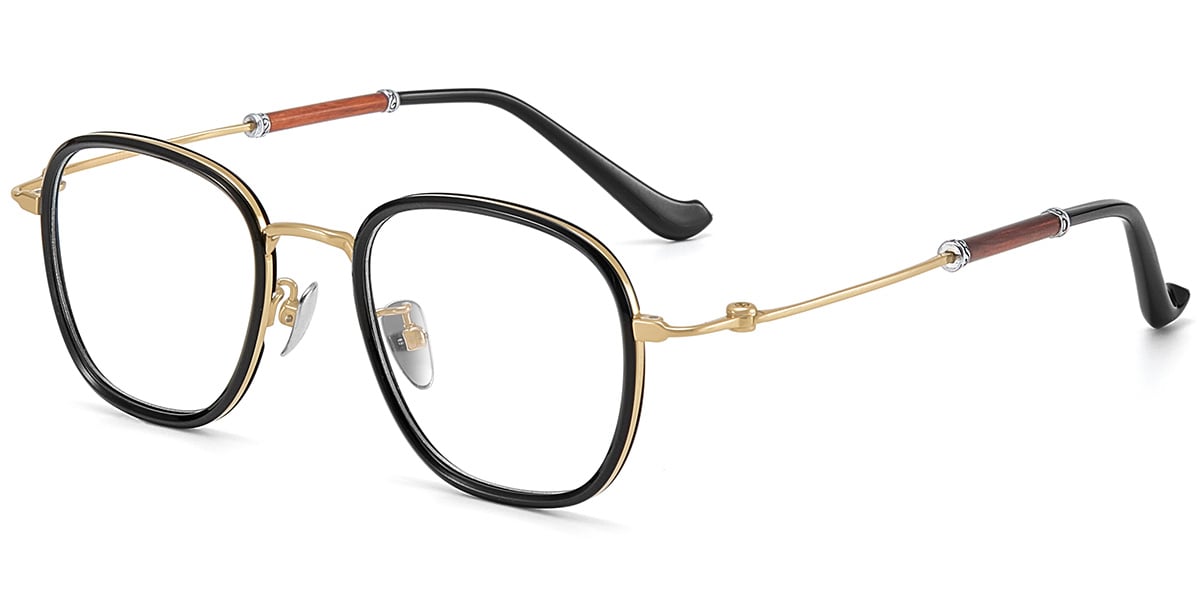 Acetate Titanium Square Frame F9445