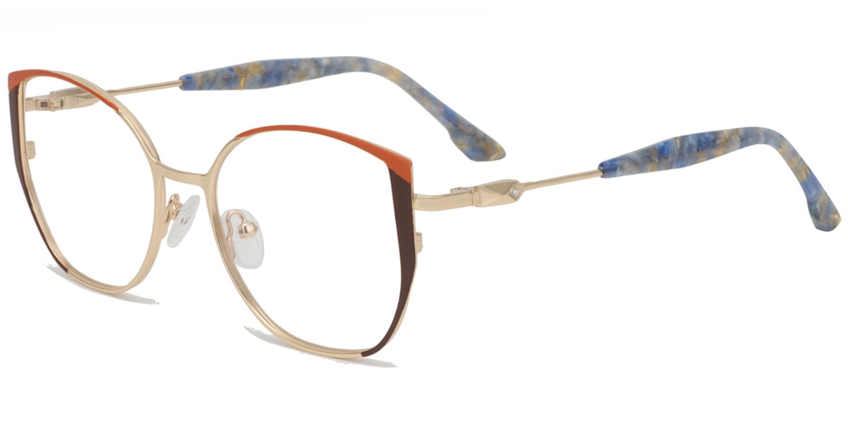 Acetate Metal Geometric Frame F8865