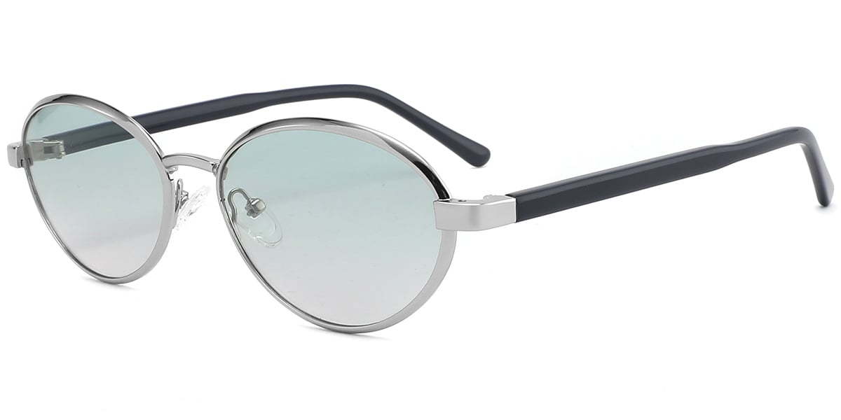 Acetate Metal Oval Sunglasses SG9366