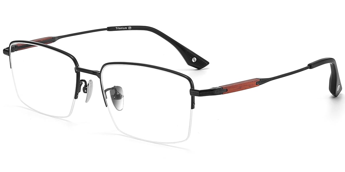 Acetate Titanium Rectangle Frame F9447