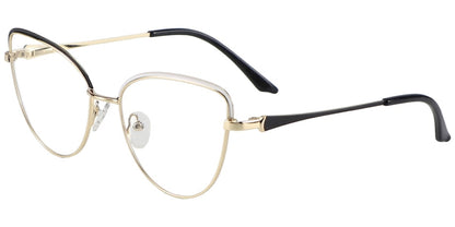 Acetate Metal Cat Eye Frame F8847