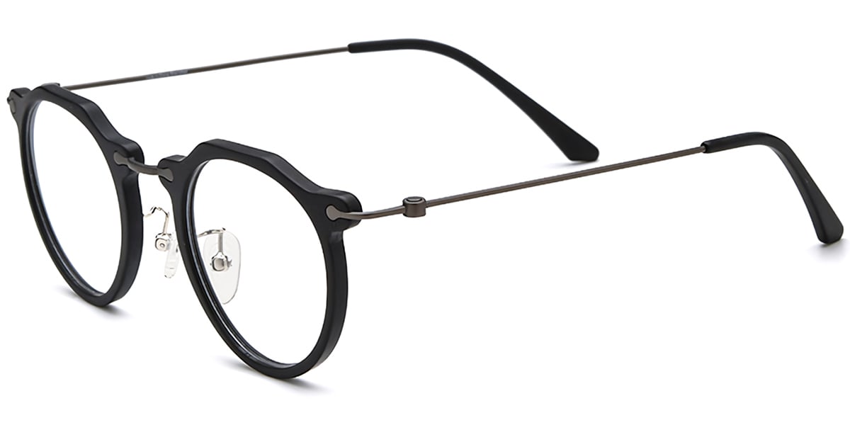 Acetate Titanium Round Frame F7576