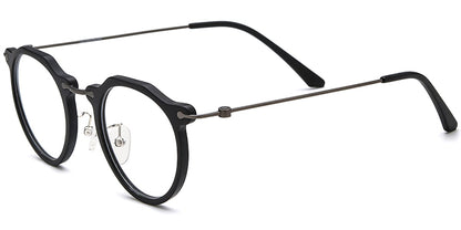 Acetate Titanium Round Frame F7576