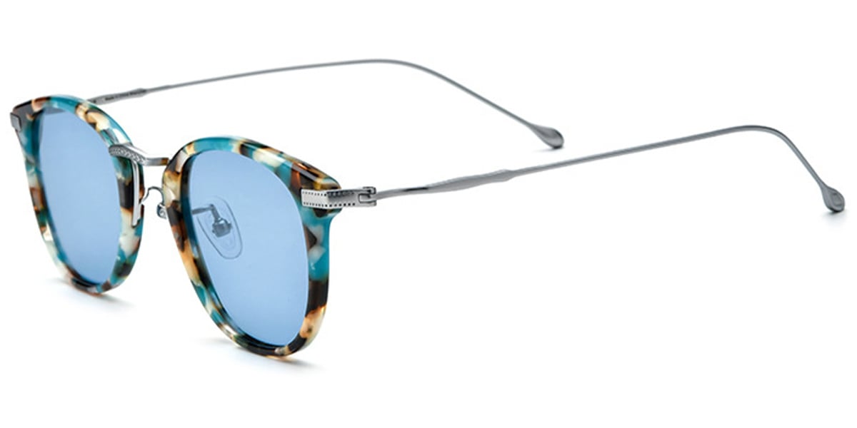 Acetate Titanium Oval Sunglasses SG7024