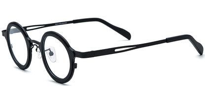 Acetate Titanium Round Frame F7317