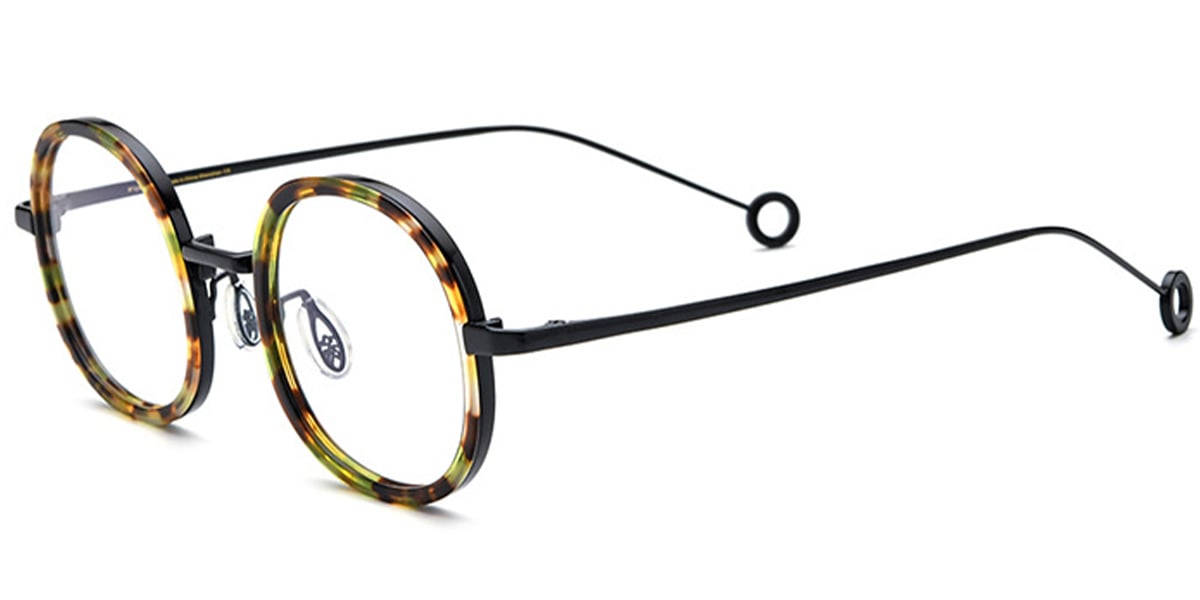 Acetate Titanium Round Frame F6081