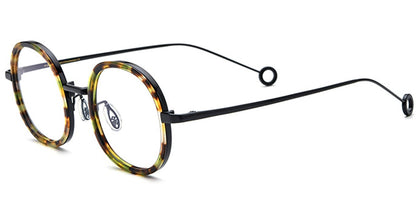 Acetate Titanium Round Frame F6081