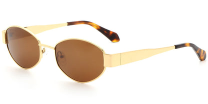 Acetate Metal Oval Sunglasses SG9356