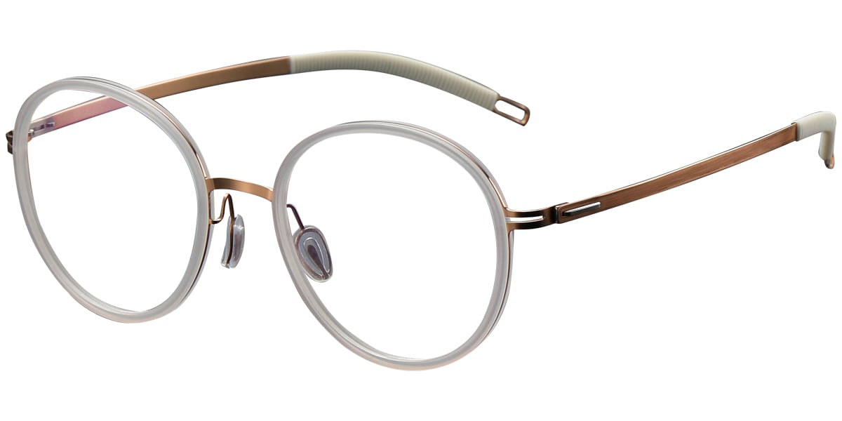 Acetate Titanium Round Frame F5009