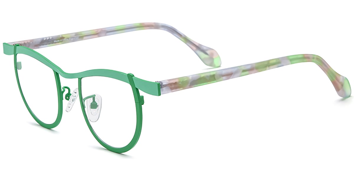 Acetate Titanium Geometric Frame F7540