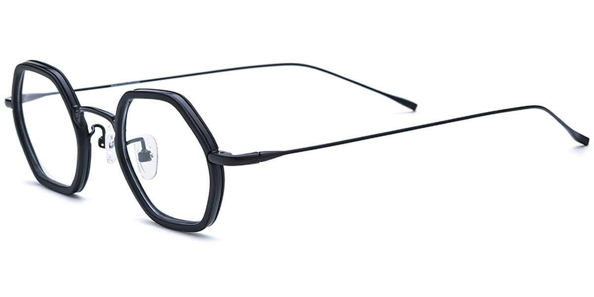 Acetate Titanium Geometric Frame F7721