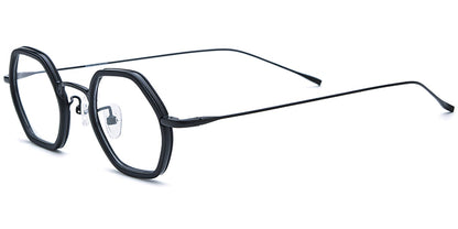 Acetate Titanium Geometric Frame F7721