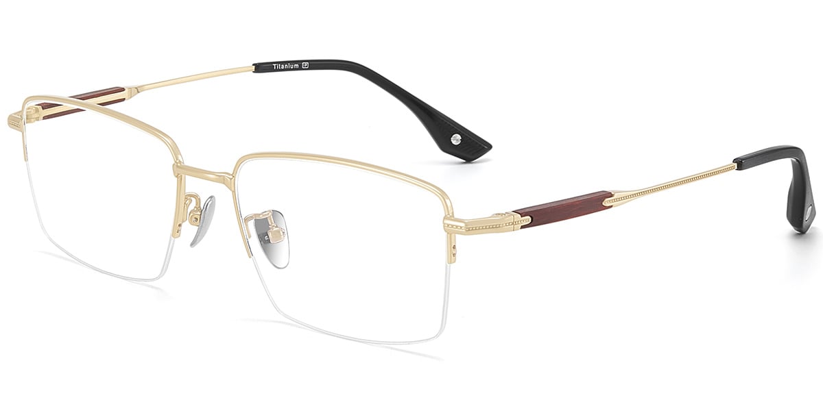 Acetate Titanium Rectangle Frame F9447