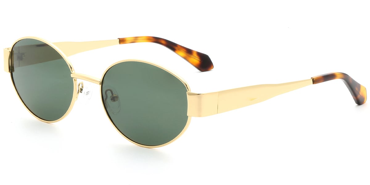 Acetate Metal Oval Sunglasses SG9358