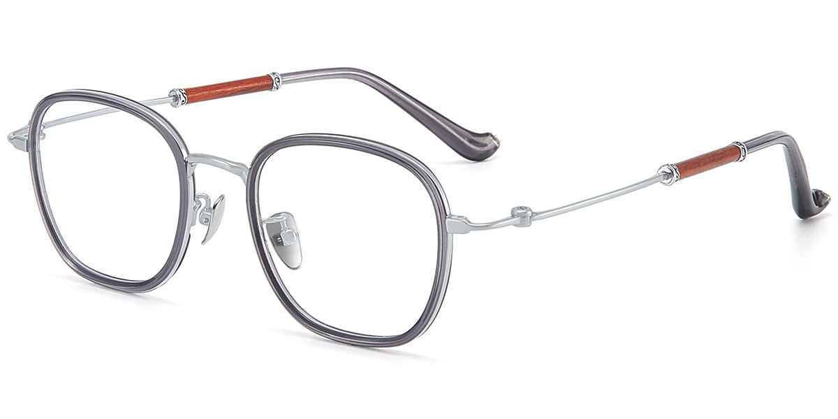 Acetate Titanium Square Frame F9445