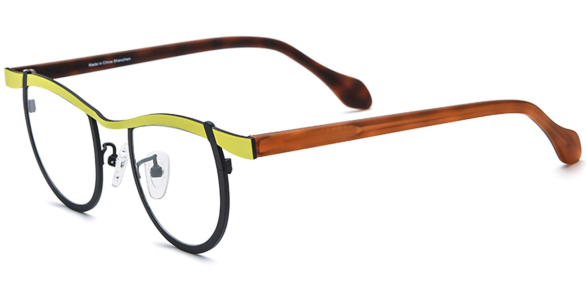 Acetate Titanium Geometric Frame F7540