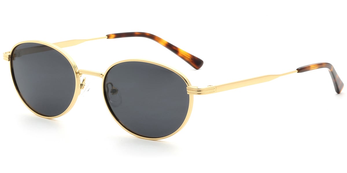 Acetate Metal Oval Sunglasses SG9354