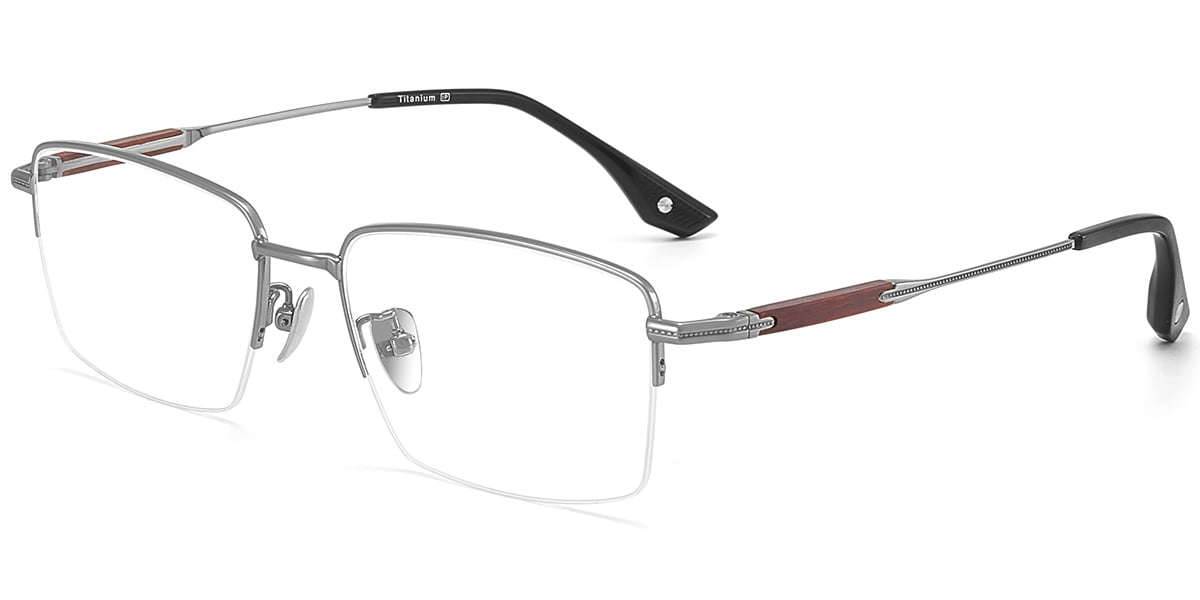 Acetate Titanium Rectangle Frame F9447