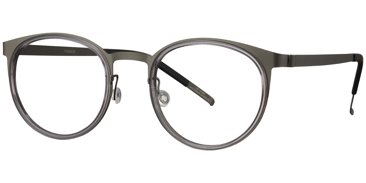 Acetate Titanium Round Frame F5886