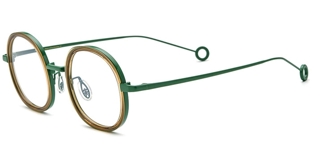 Acetate Titanium Round Frame F6081