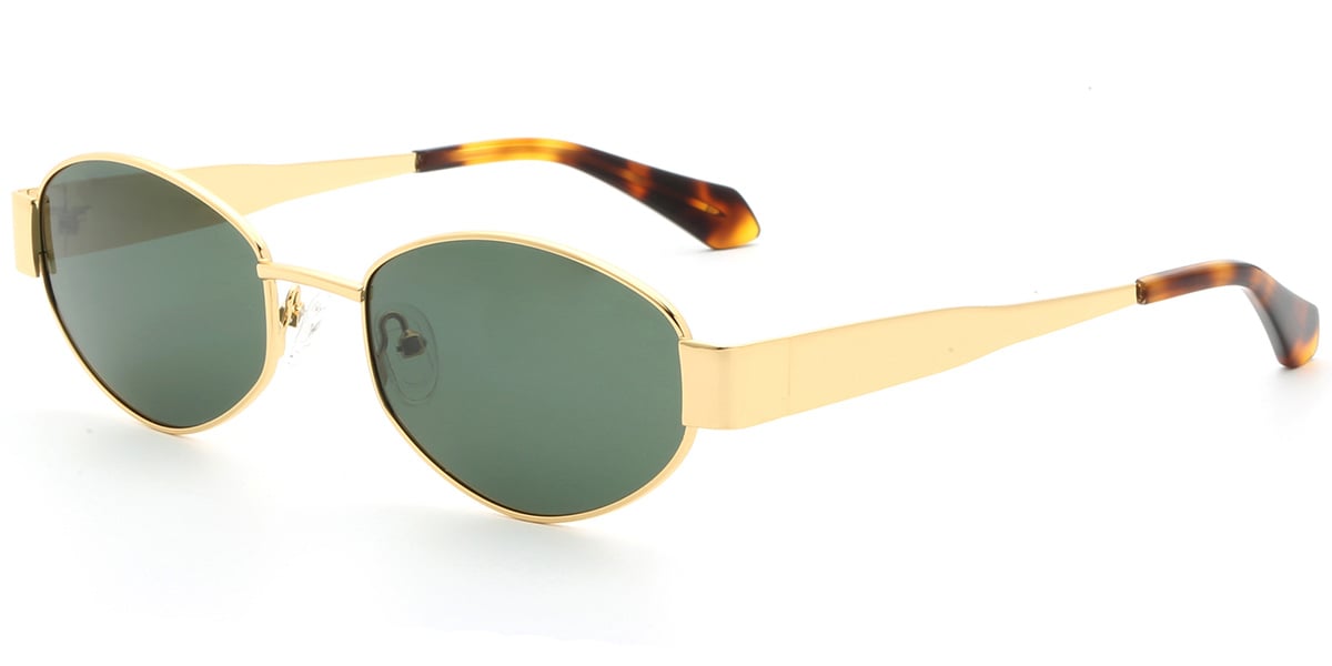 Acetate Metal Oval Sunglasses SG9356