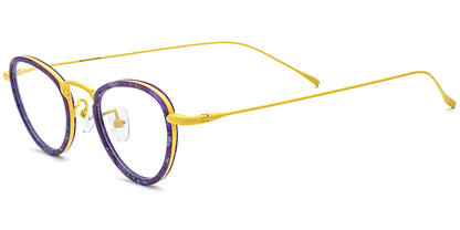 Acetate Titanium Cat Eye Frame F7724