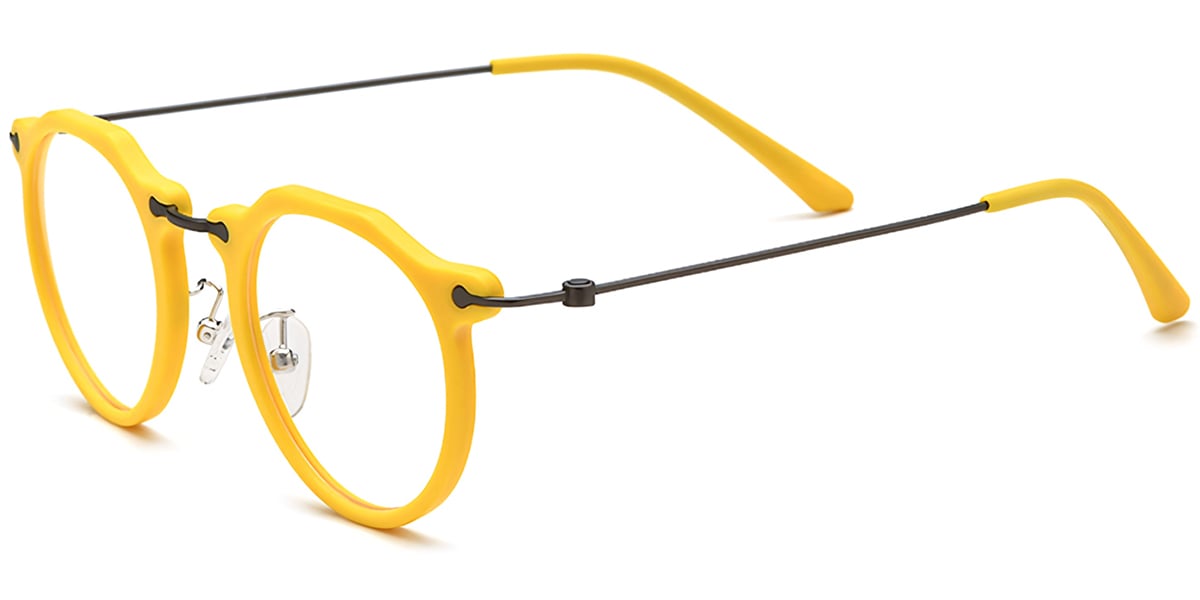 Acetate Titanium Round Frame F7576