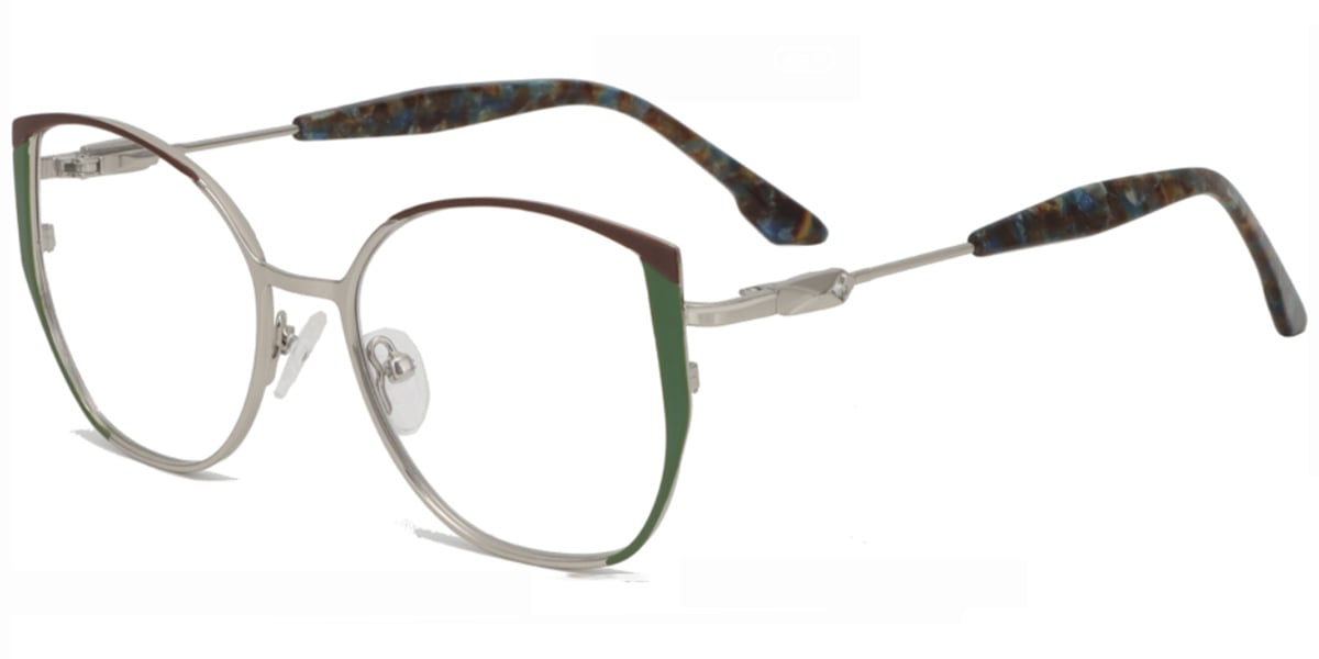 Acetate Metal Geometric Frame F8865