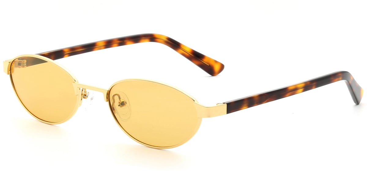 Acetate Metal Oval Sunglasses SG9349