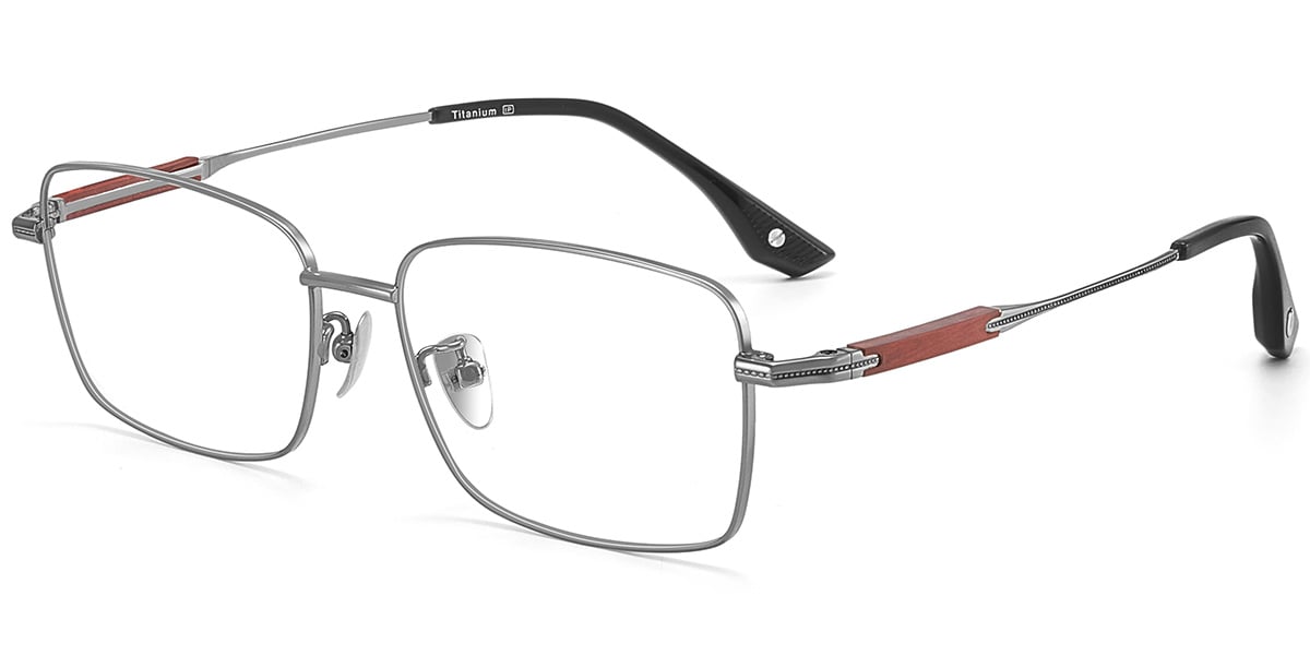 Acetate Titanium Rectangle Frame F9446