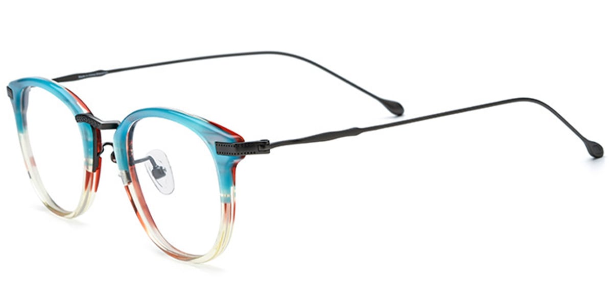 Acetate Titanium Oval Frame F7023