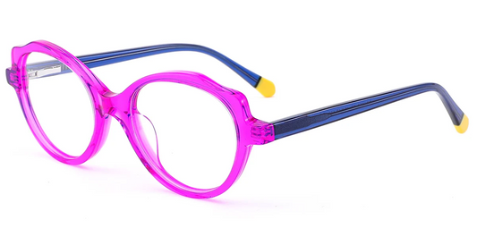 Ovale Cat-Eye-Brille aus Acetat für Kinder F7104