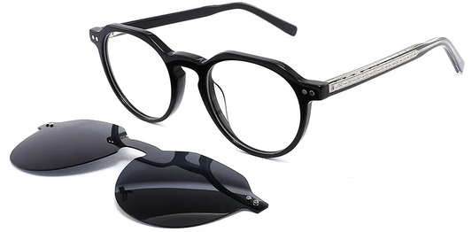 Acetate Oval Clip-Ons Frame F2570