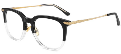 Quadratischer Rahmen aus Titan und Acetat F4157