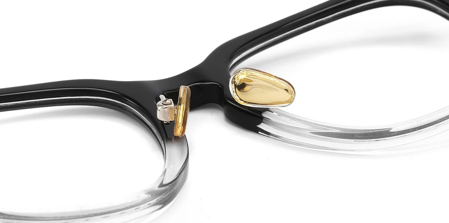 Quadratischer Rahmen aus Titan und Acetat F4157